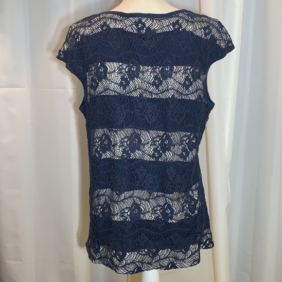 Like new! CJ Banks Lace and Knit Tank Top Blouse - Picture 8 of 8